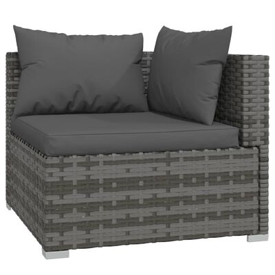 vidaXL Set Divani da Giardino 12 pz con Cuscini in Polyrattan Grigio