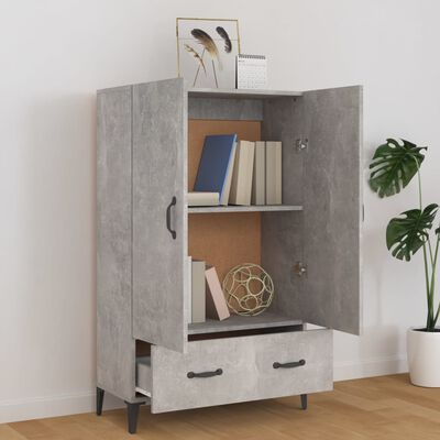 vidaXL Credenza Grigio Cemento 70x31x115 cm in Legno Multistrato