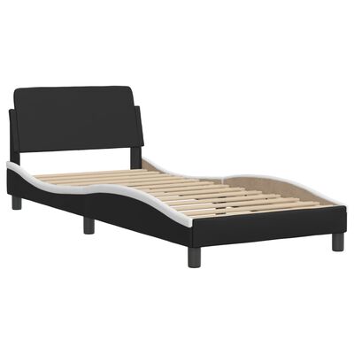 vidaXL Letto con Materasso Nero e Bianco 80x200 cm in Similpelle