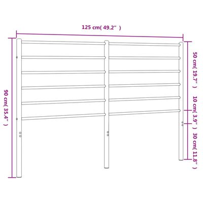 vidaXL Testiera in Metallo Nero 120 cm