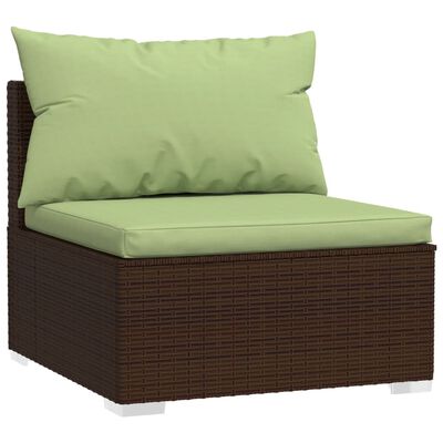 vidaXL Set Divani da Giardino 12 pz con Cuscini in Polyrattan Marrone