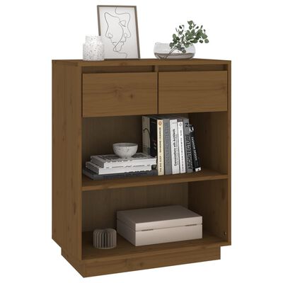 vidaXL Mobile Consolle Ambrato 60x34x75 cm in Legno Massello di Pino