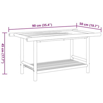 vidaXL Tavolino da Salotto 90x50x45 cm in Bambù