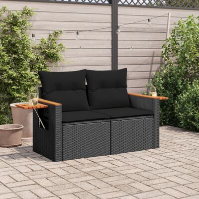 vidaXL Divano da Giardino con Cuscini a 2 Posti Beige in Polyrattan