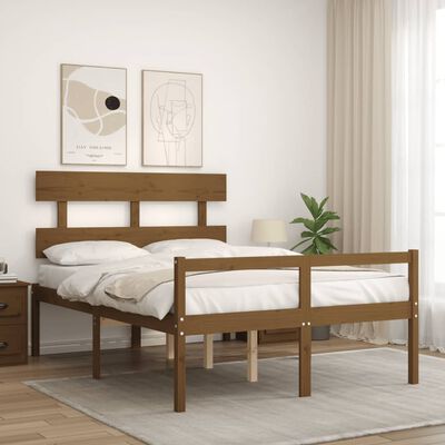 vidaXL Letto Anziani senza Materasso Ambrato 140x200cm Legno Massello