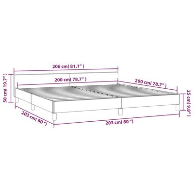 vidaXL Giroletto senza Materasso Marrone Scuro 200x200 cm in Tessuto