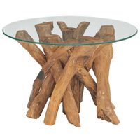 vidaXL Tavolino da Salotto in Legname Massello di Teak 60 cm