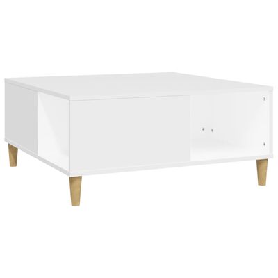 vidaXL Tavolino da Salotto Bianco 80x80x36,5 cm in Legno Multistrato