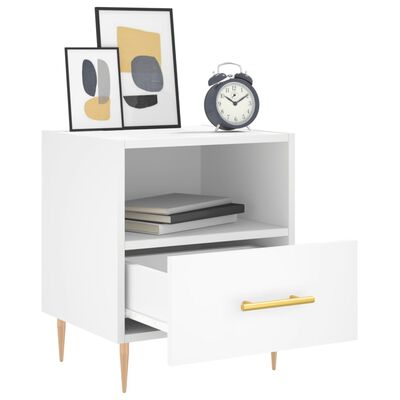 vidaXL Comodino Bianco 40x35x47,5 cm in Legno Multistrato