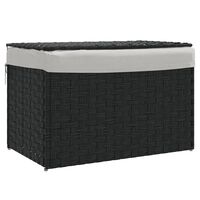 vidaXL Cesto Portabiancheria Coperchio Nero 55,5x35x34 cm Polyrattan