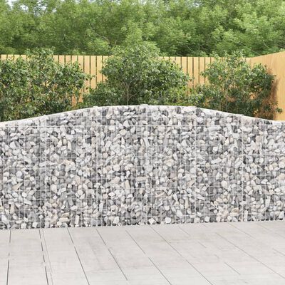 vidaXL Cesti Gabbioni ad Arco 8 pz 400x30x100/120 cm Ferro Zincato