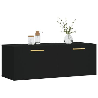 vidaXL Mobile a Parete Nero 100x36,5x35 cm in Legno Multistrato