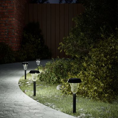 vidaXL Luci Solari per Percorsi con Picchetti 12 pz Bianche