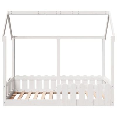 vidaXL Giroletto Casetta Bambini Bianco 80x160 cm Legno Massello Pino