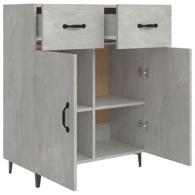 vidaXL Credenza Grigio Cemento 69,5x34x90 cm in Legno Multistrato