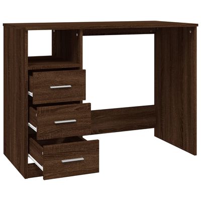 vidaXL Scrivania Cassetti Rovere Marrone 102x50x76cm Legno Multistrato