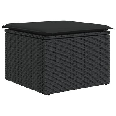 vidaXL Set Divani da Giardino 13pz con Cuscini Nero in Polyrattan