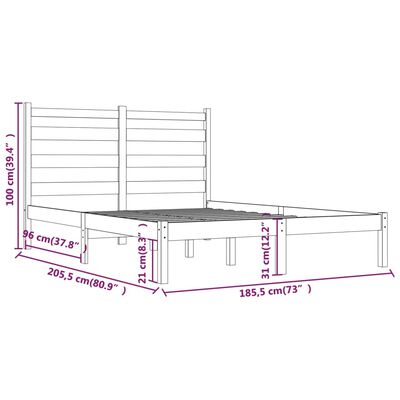 vidaXL Giroletto in Legno Massello 180x200 cm Super King