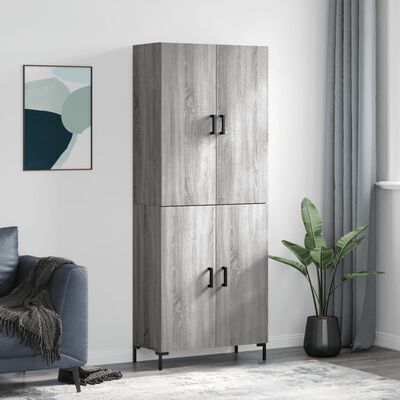 vidaXL Credenza Grigio Sonoma 69,5x34x180 cm in Legno Multistrato