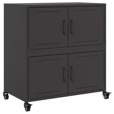 vidaXL Credenza Nera 68x39x72 cm in Acciaio