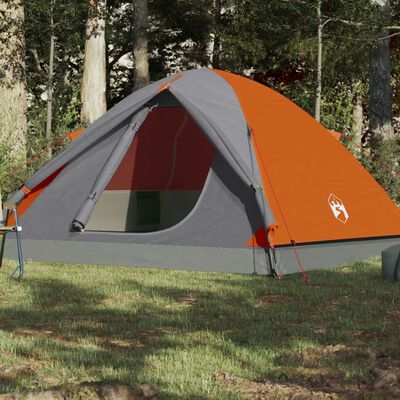 vidaXL Tenda da Campeggio a Cupola 3 Persone Arancione Impermeabile