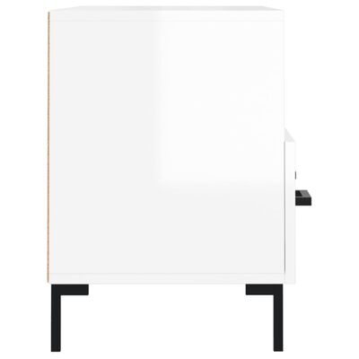 vidaXL Mobile Porta TV Bianco Lucido 80x36x50 cm in Legno Multistrato