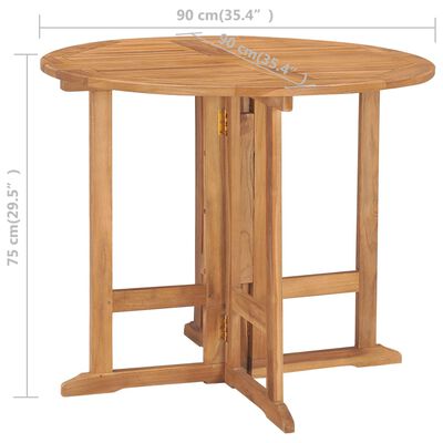 vidaXL Set da Pranzo da Giardino 5 pz Pieghevole in Massello di Teak