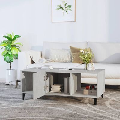 vidaXL Tavolino Salotto Grigio Cemento 102x50x40 cm Legno Multistrato