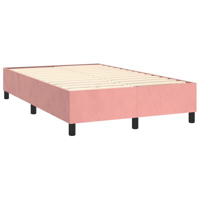 vidaXL Letto a Molle con Materasso e LED Rosa 120x200 cm in Velluto