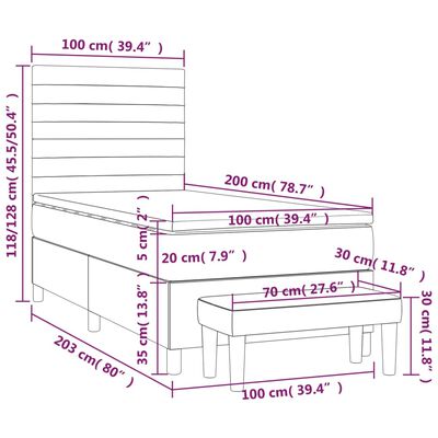 Giroletto a Molle con Materasso Blu 140x190 cm in Tessuto