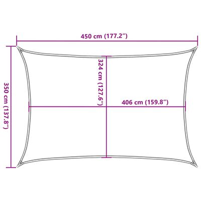 vidaXL Vela Parasole Sabbia 4,5x3,5 m 100% Poliestere Oxford