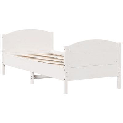 vidaXL Letto senza Materasso Bianco 90x200 cm Legno Massello di Pino