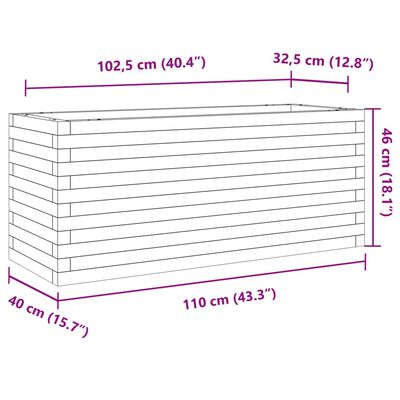 vidaXL Fioriera da Giardino 110x40x46 cm in Legno di Pino Impregnato