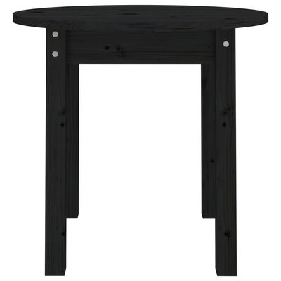 vidaXL Tavolino da Salotto Nero Ø 45x40 cm in Legno Massello di Pino