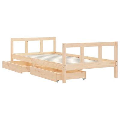 vidaXL Giroletto per Bambini con Cassetti 90x190cm Legno Massello Pino