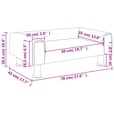 vidaXL Divano per Bambini Marrone 70x45x26,5 cm in Velluto