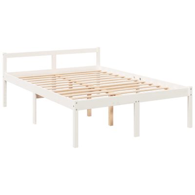 vidaXL Letto per Anziani con Testiera Bianco 120x200 cm Legno Massello