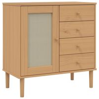 vidaXL Credenza SENJA Aspetto Rattan Marrone 80x40x80 cm Massello Pino