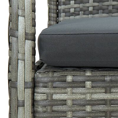 vidaXL Set Divani da Giardino 4 pz con Cuscini in Polyrattan Grigio