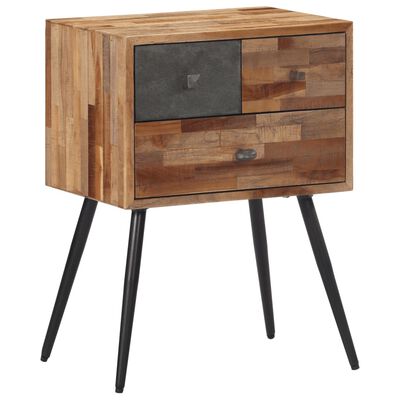 vidaXL Comodino 47x31,5x60 cm in Legno Massello di Teak