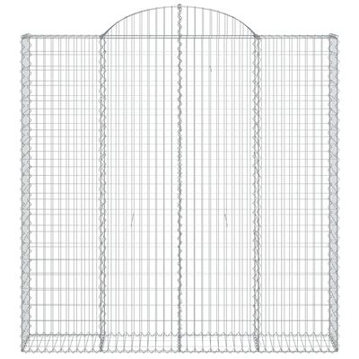 vidaXL Cesti Gabbioni ad Arco 3 pz 200x30x200/220 cm Ferro Zincato