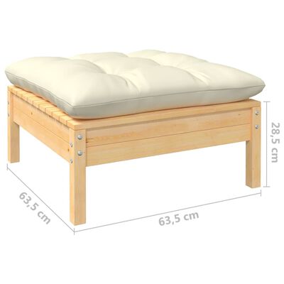 vidaxL Set Salotto da Giardino 7pz con Cuscini Crema in Legno di Pino