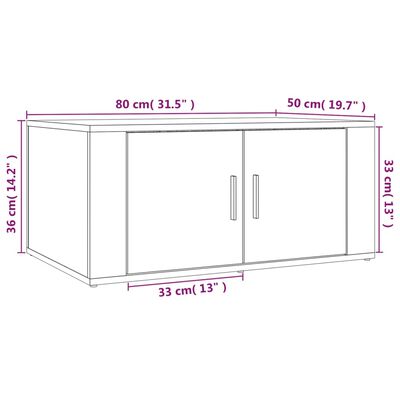 vidaXL Tavolino Salotto Grigio Cemento 80x50x36 cm Legno Multistrato