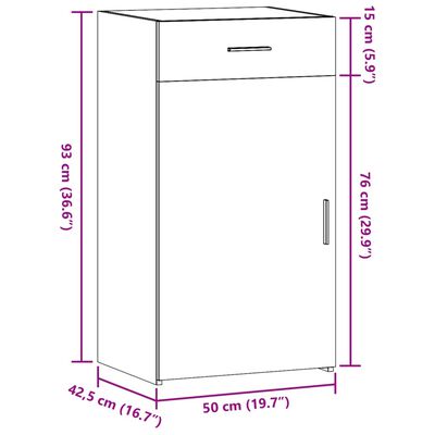 vidaXL Credenza Rovere Marrone 50x42,5x93 cm in Legno Multistrato