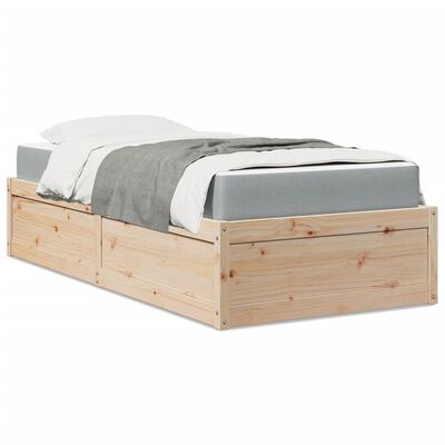 vidaXL Letto con Materasso 90x200 cm in Legno Massello di Pino