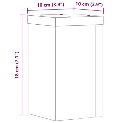 vidaXL Supporti per Piante 2 pz Legno 10x10x18 cm Legno Multistrato