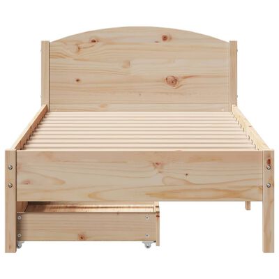 vidaXL Letto senza Materasso 75x190 cm in Legno Massello Pino