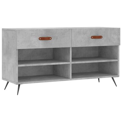 vidaXL Panca Porta Scarpe Grigio Cemento 102x35x55cm Legno Multistrato