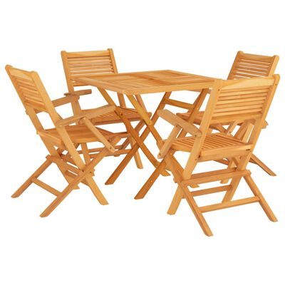 vidaXL Set da Pranzo per Giardino 5 pz in Legno Massello di Teak