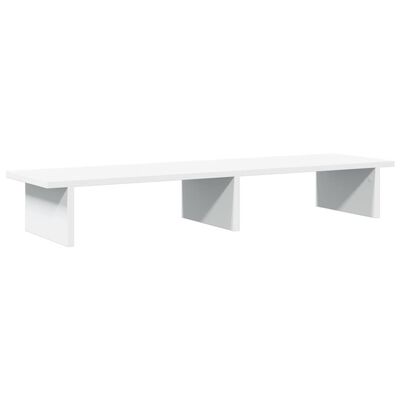 vidaXL Supporto per Monitor Bianco 100x27x15 cm Legno Massello di Pino